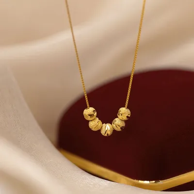 Vintage Round Bead Necklace bracelet (2 pc)